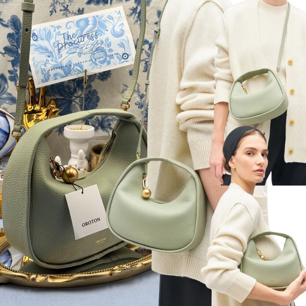 🆕 OROTON 🧿 NWT Clara Mini Convertible Crossbody Bag, Cactus Leather